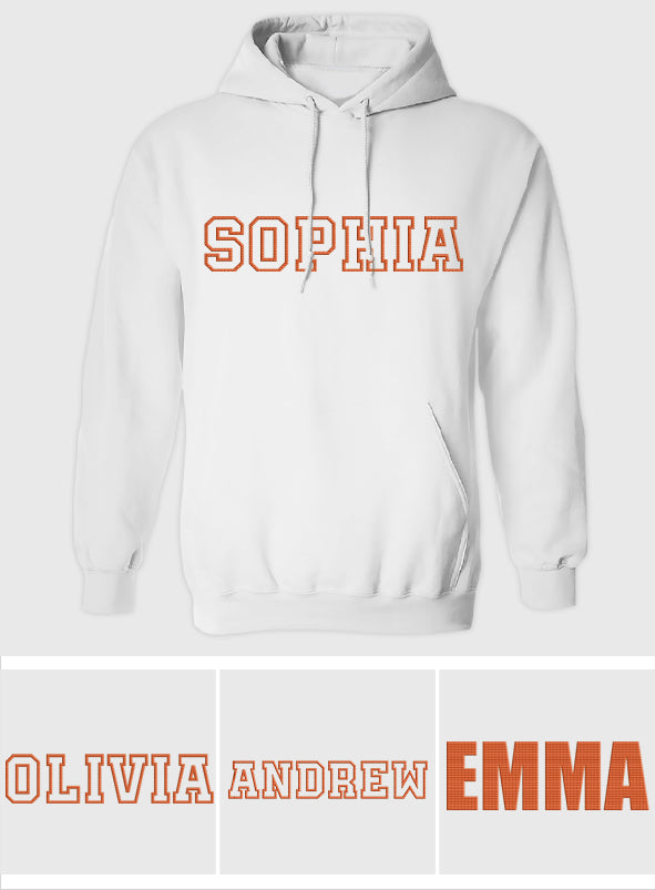 Sweat à capuche brodé personnalisé pour couple - Nom personnalisé