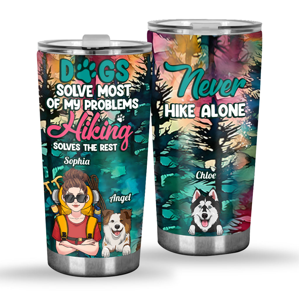 Hiking And Dogs - Personalized Hiking Tumbler