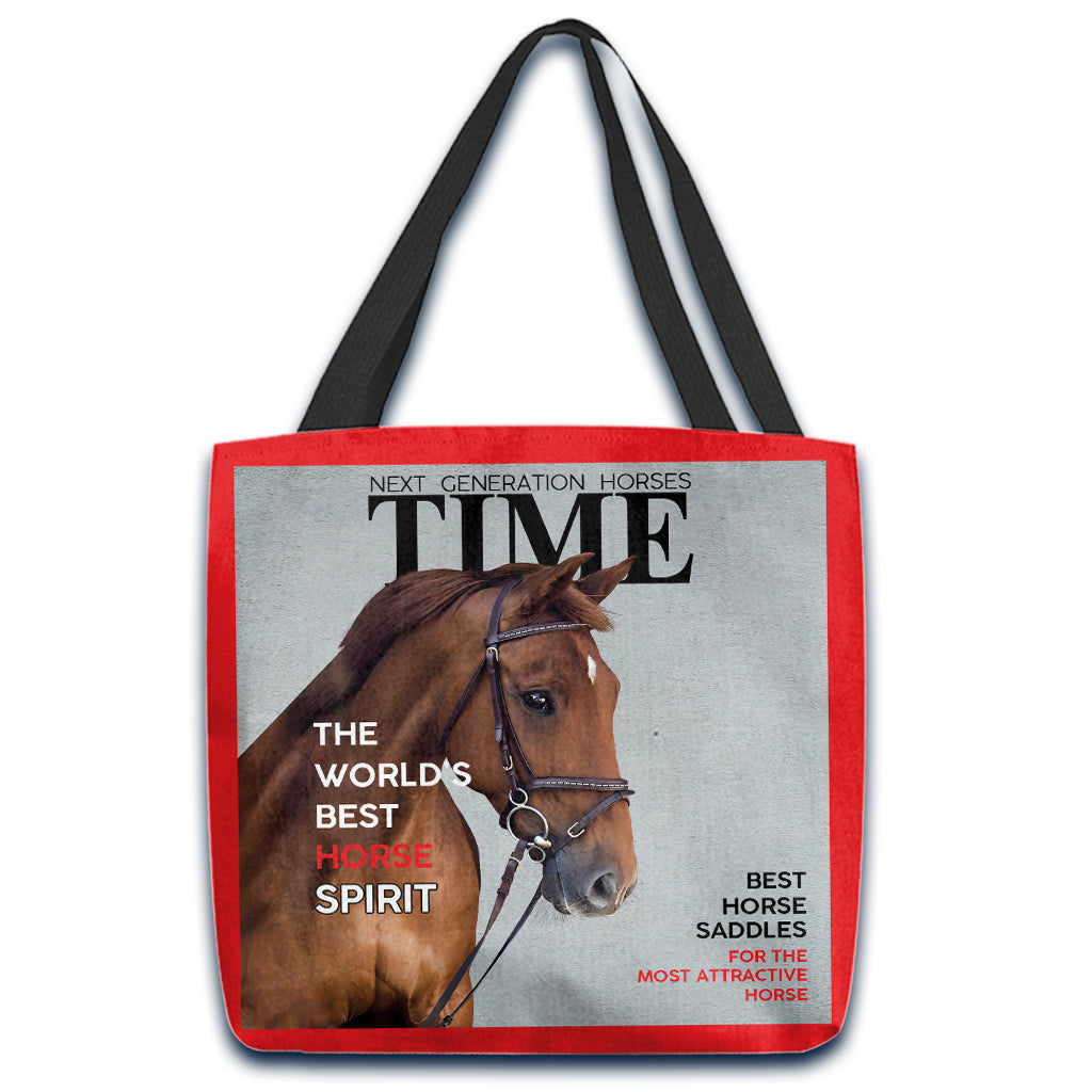 Couvertures de magazines - Sac fourre-tout personnalisé à motif cheval