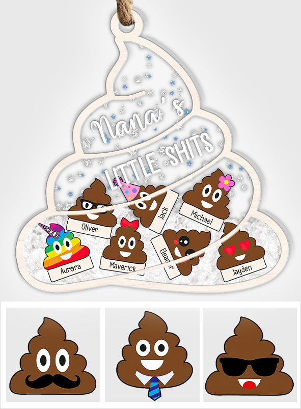 Les petits trésors de Nana - Cadeau pour grand-mère, maman, papa, grand-père - Ornement à secouer personnalisé à 3 couches