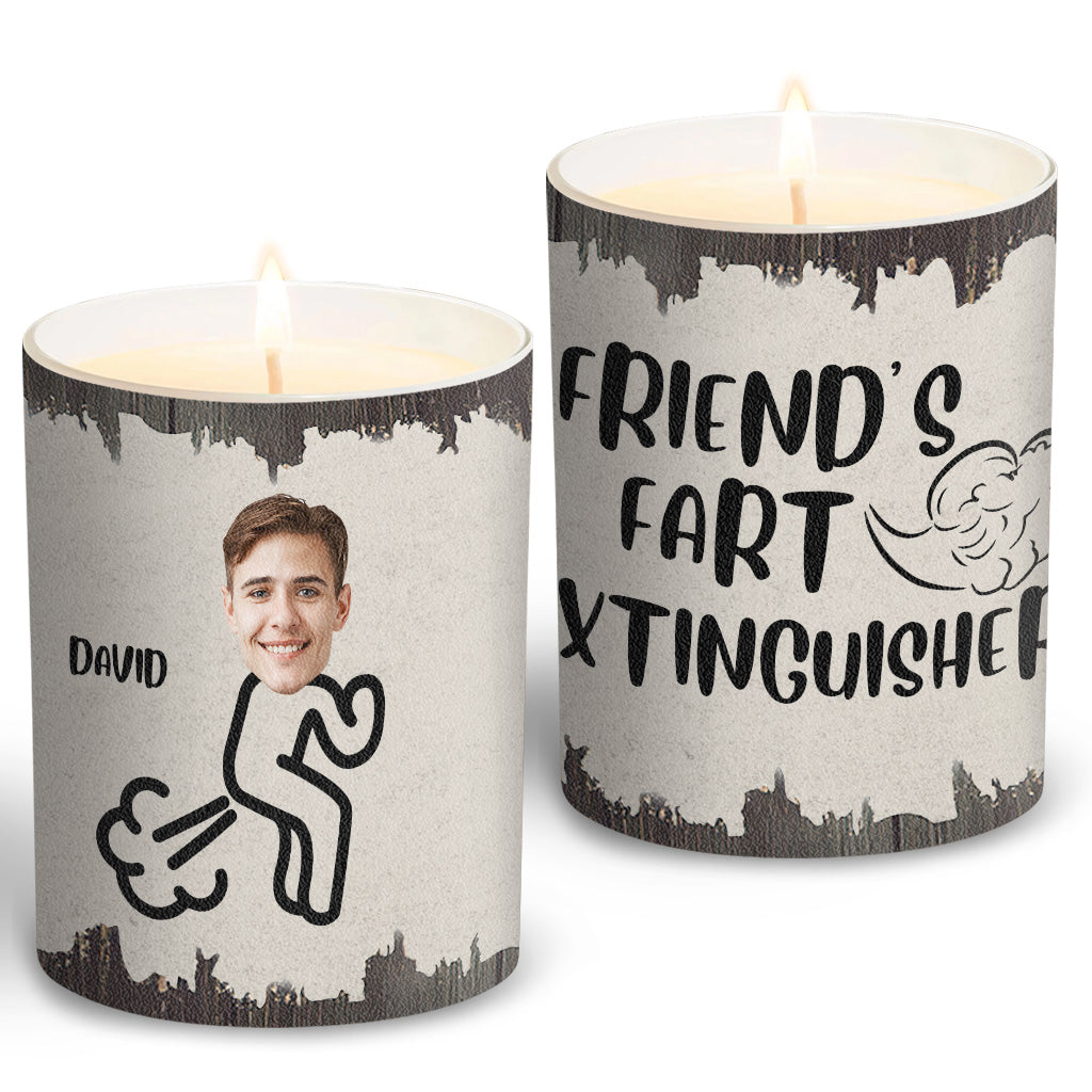 Fart Extinguisher - Gift for dad, grandma, grandpa, mom, uncle, aunt, son, daughter, brother, sister, granddaughter, grandson, husband, wife, boyfriend, girlfriend, friend - Personalized Candle With Wooden Lid