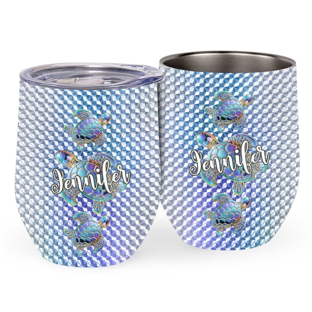 Salty Lil Beach - Gobelet à vin personnalisé en forme de tortue