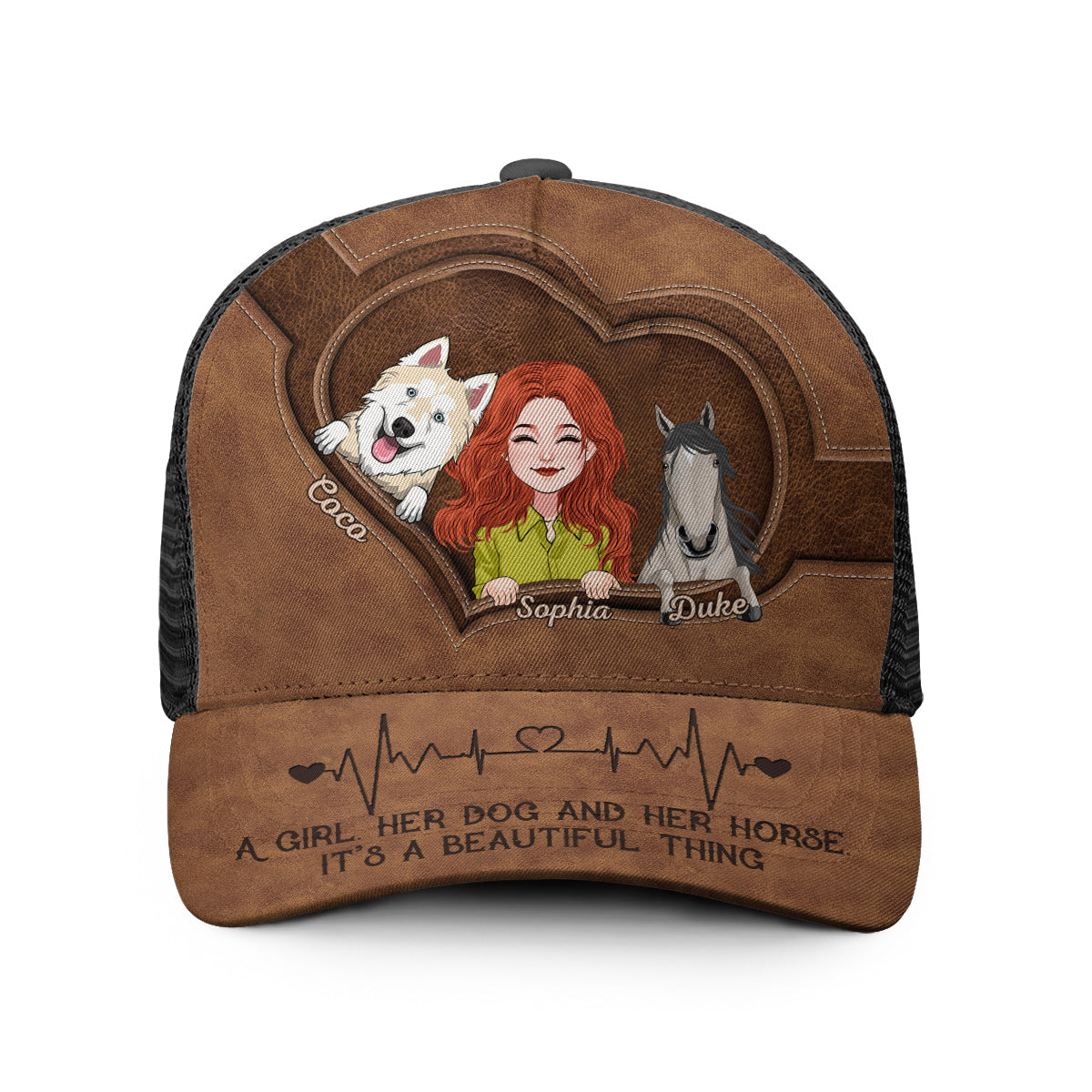 Quelle belle chose ! - Casquette de camionneur personnalisée avec motif cheval