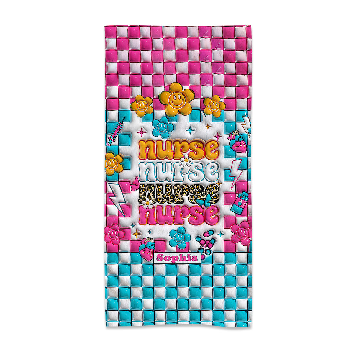 Vie d'infirmière - Cadeau pour maman, elle, épouse, petite amie, amie - Serviette de plage personnalisée