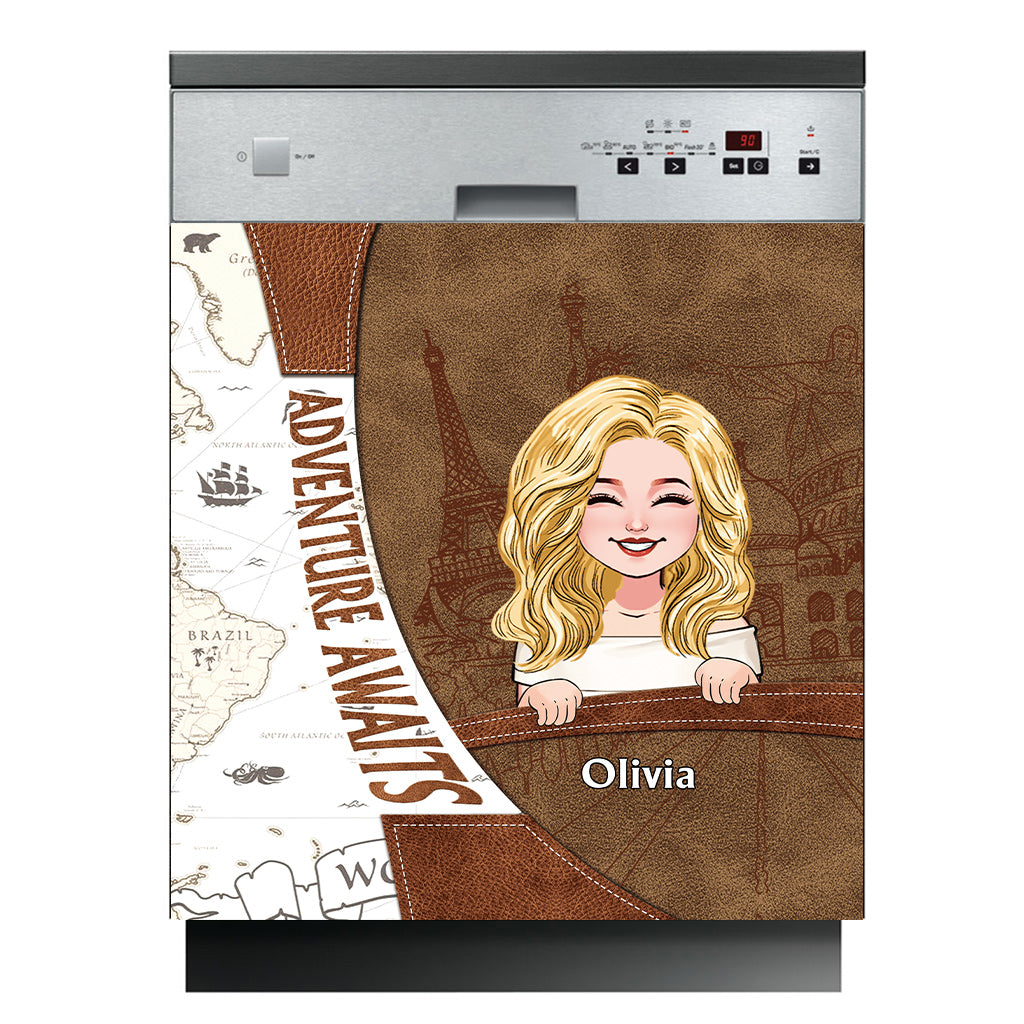 Adventure Awaits - Personalized Travelling Dishwasher Cover