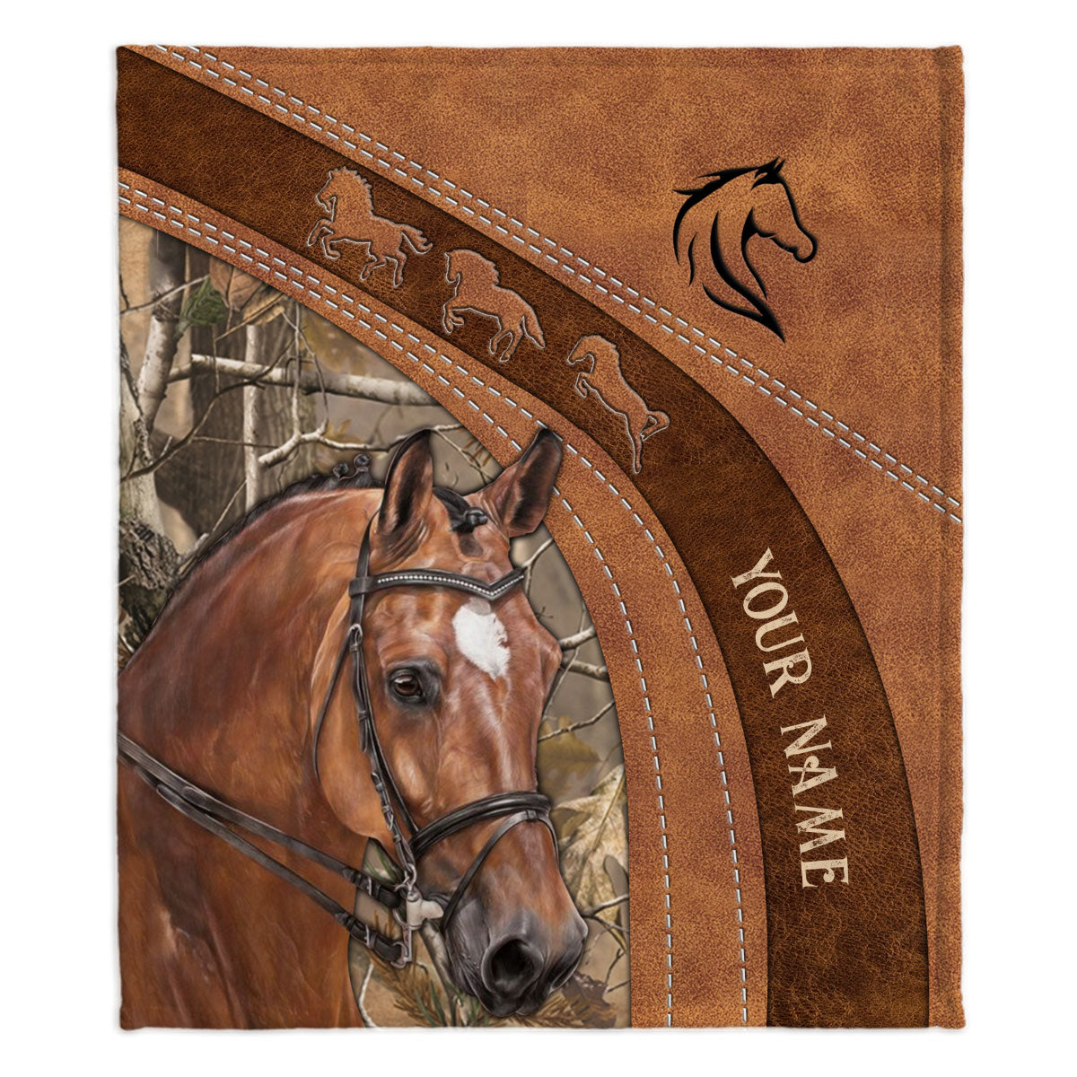 J'adore les chevaux - Couverture personnalisée pour chevaux