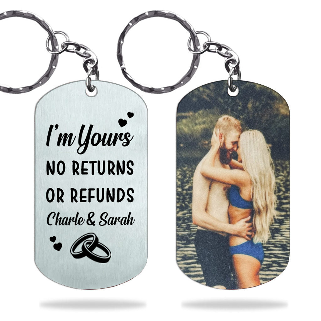 Je suis à toi - Cadeau pour couple (mari, petit ami, femme, petite amie) - Porte-clés personnalisé en acier inoxydable