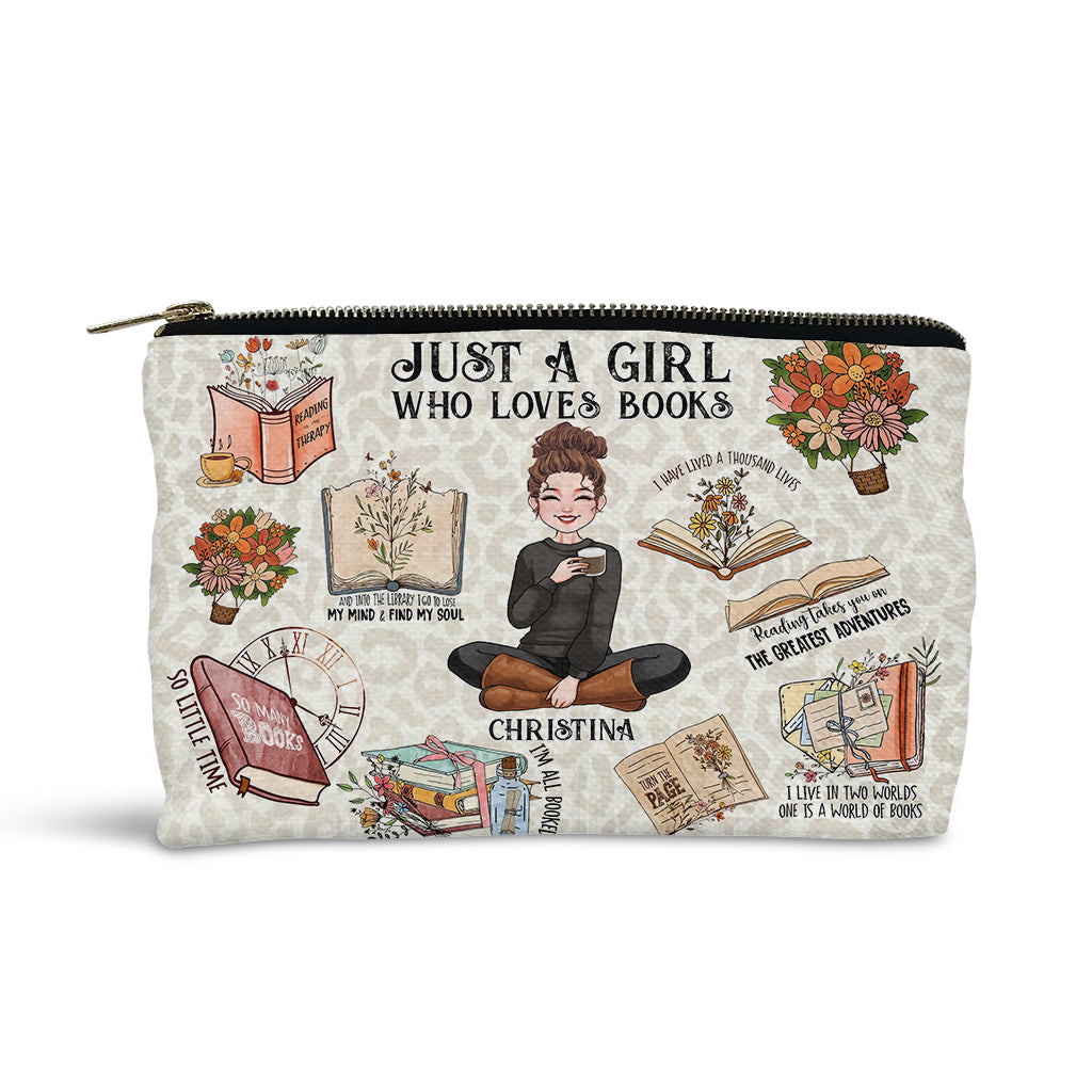 Pochette à livres personnalisée « Juste une fille qui aime les livres »