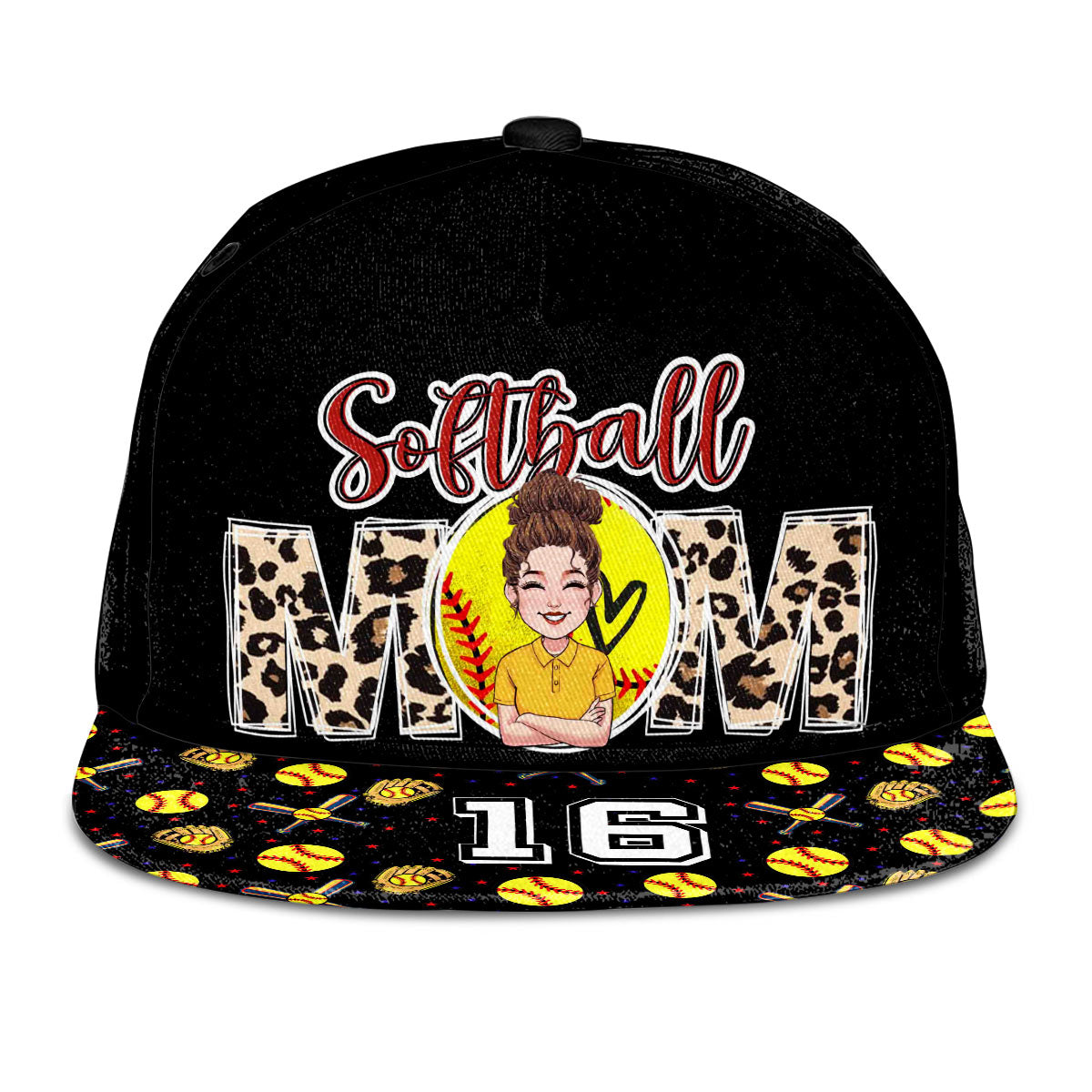 Maman de joueuse de softball - Casquette de softball personnalisée