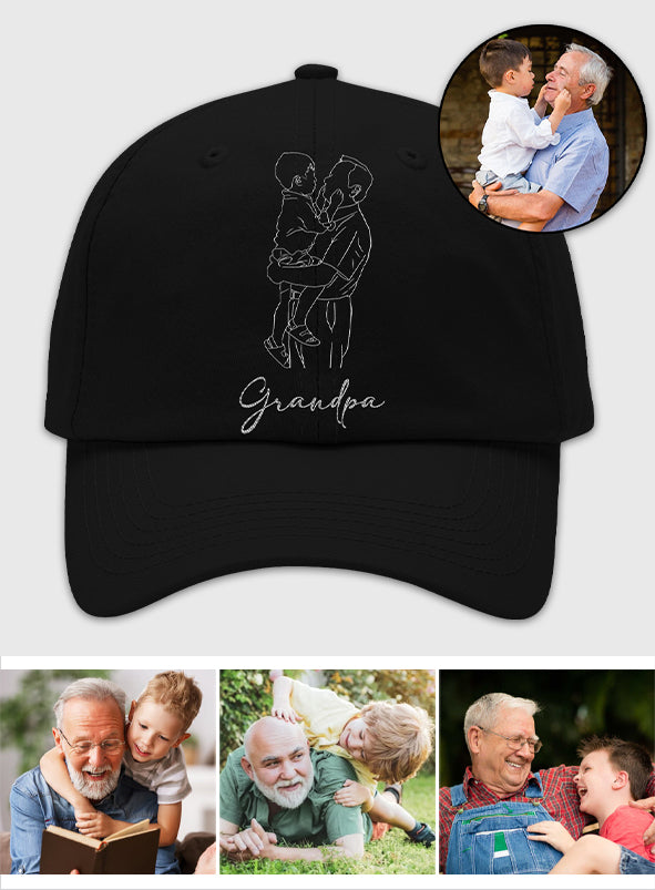 Casquette classique brodée personnalisée avec photo - Grand-père