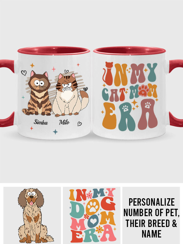Mug personnalisé à motif chat « À l’époque où je suis une maman de chien/chat »
