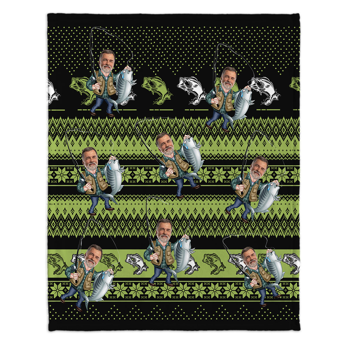 Couverture de pêche personnalisée « J’adore la pêche »