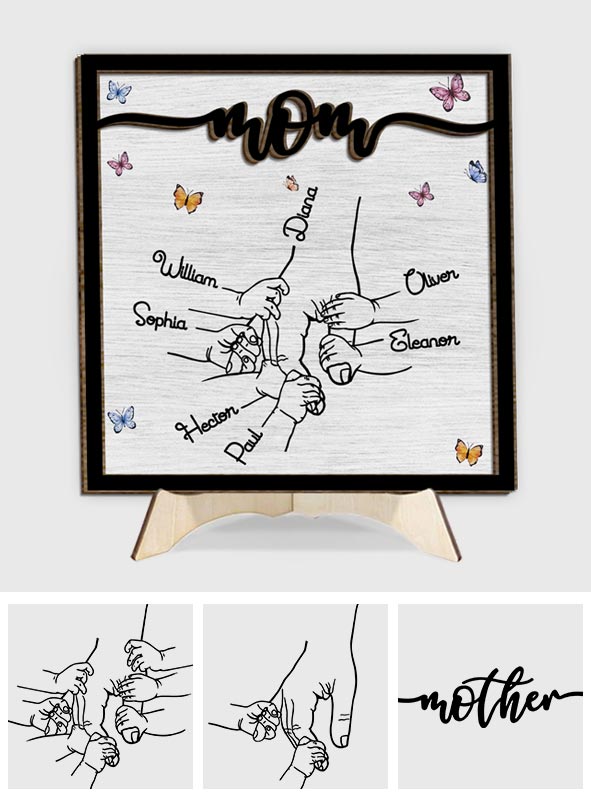 Hold My Hand - Personalized Grandma 2 Layered Wood Sign / Wood Plaque