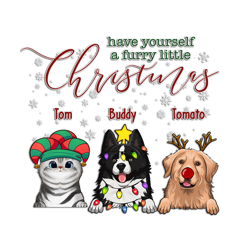Have Yourself a Furry Little Christmas - Personalized Dog Decal Die Cut