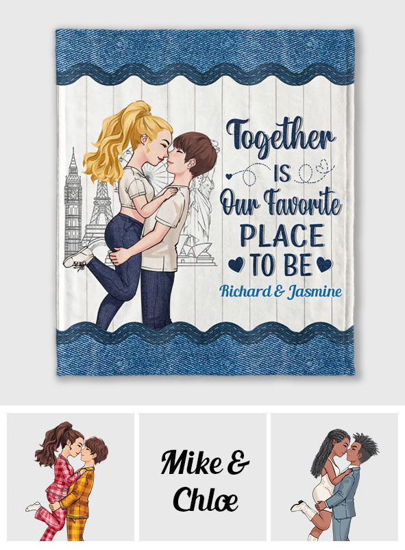 Être ensemble, c'est notre endroit préféré - Couverture personnalisée pour couples