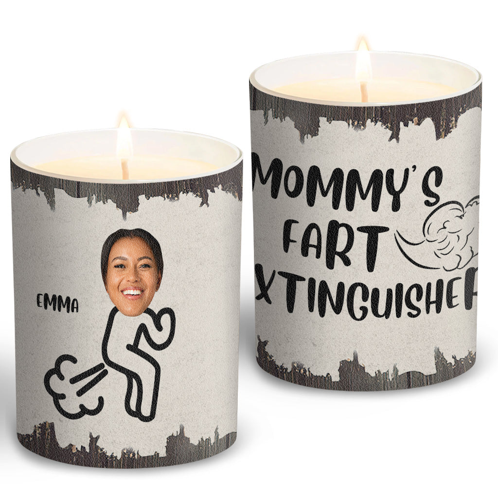 Extincteur de pets - Cadeau pour papa, grand-mère, grand-père, maman, oncle, tante, fils, fille, frère, sœur, petite-fille, petit-fils, mari, femme, petit ami, petite amie, ami - Bougie personnalisée avec couvercle en bois