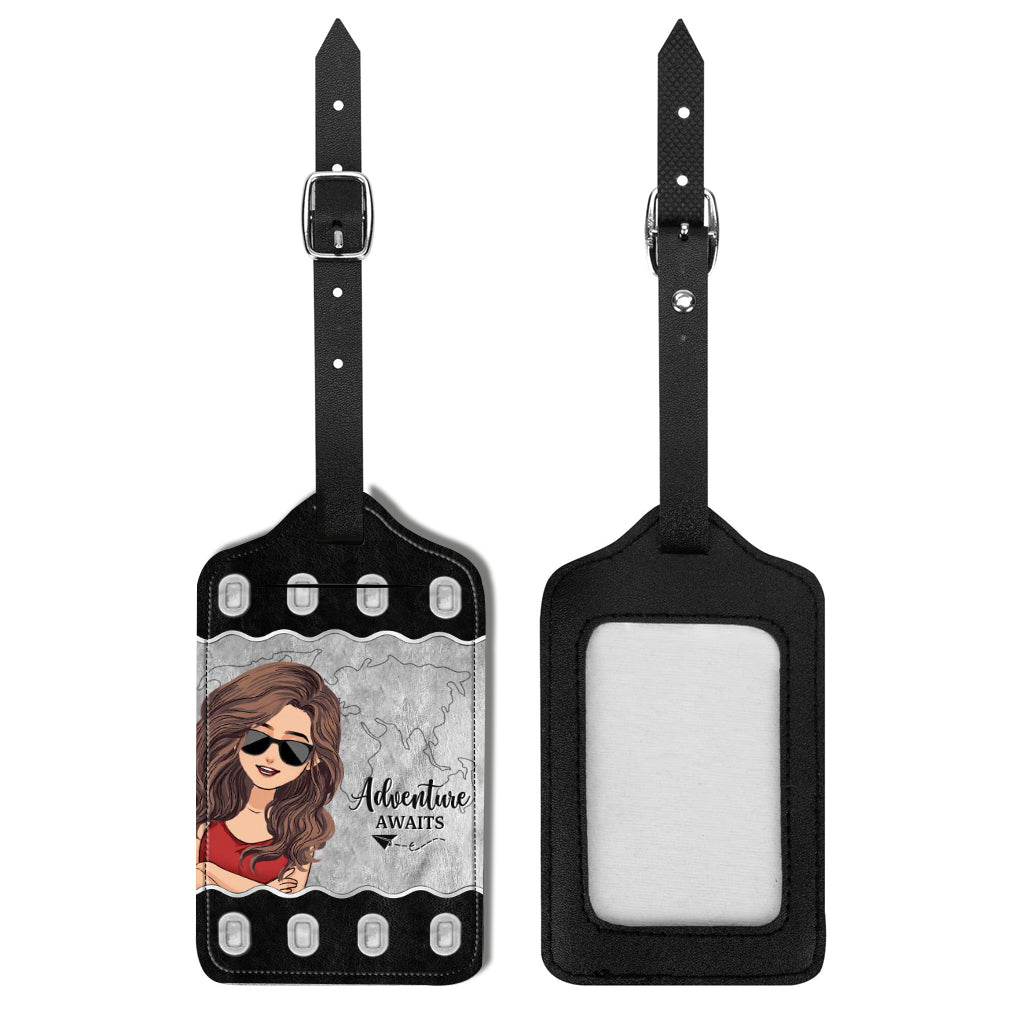 Il est temps de vivre une nouvelle aventure ! – Cadeau de voyage pour maman, fille, petite-fille, épouse, petite amie, amie – Étiquette à bagages en cuir personnalisée