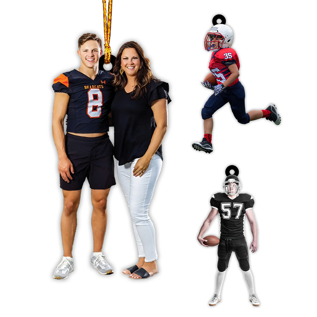 Ornement photo - Cadeau de football pour fils - Ornement personnalisé