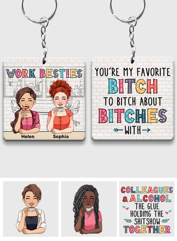 C'est grâce à toi que je ne frappe personne au travail - Porte-clés personnalisé pour collègue