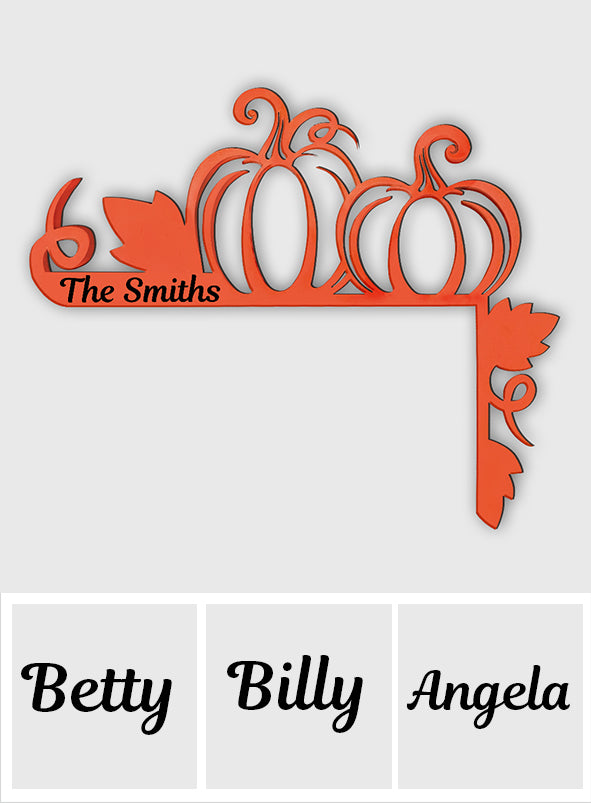 Citrouille de Thanksgiving - Décoration de cadre de porte personnalisée pour Thanksgiving