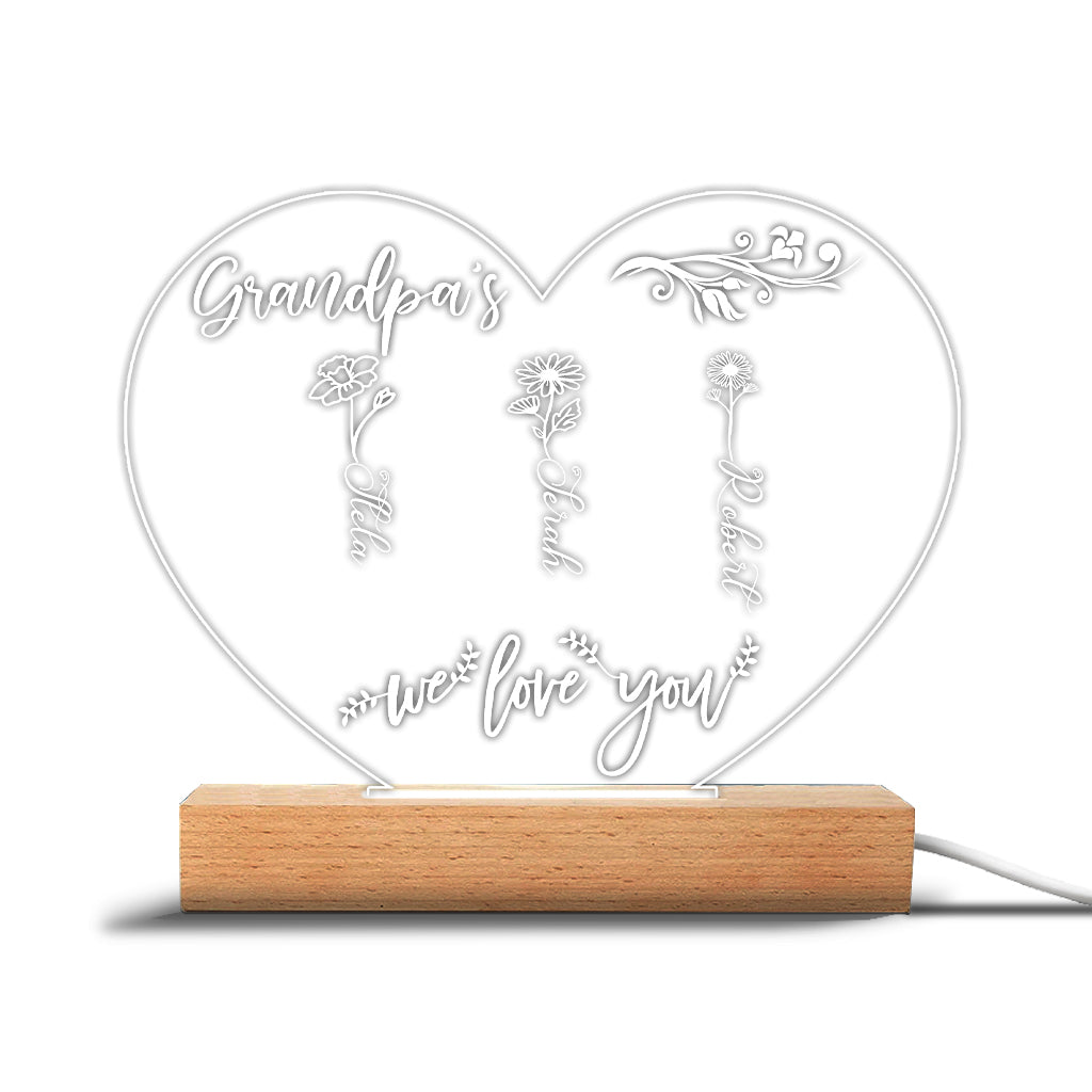 Le Jardin de Maman - Cadeau pour grand-mère, maman, tante, grand-père - Plaque lumineuse personnalisée