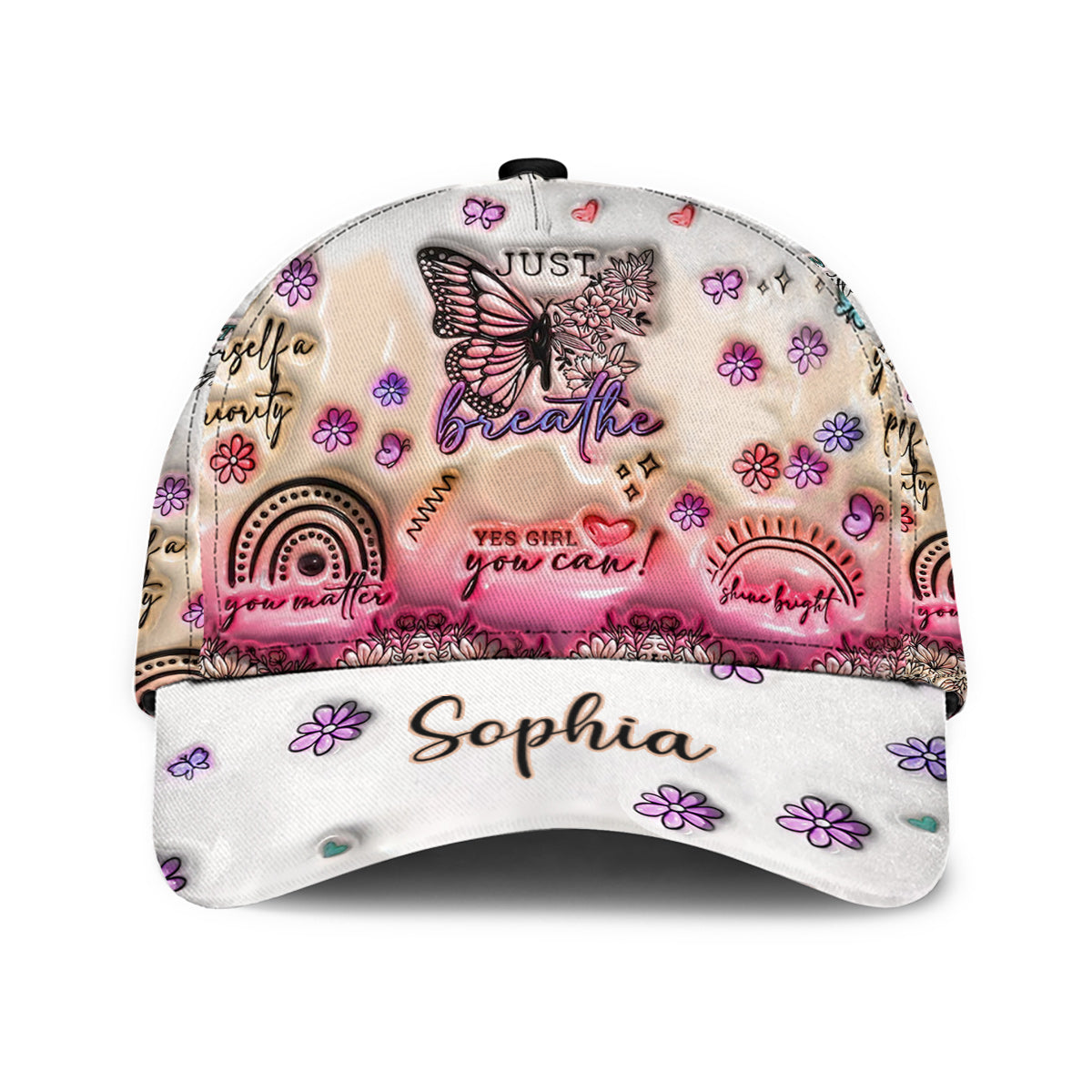 Casquette papillon personnalisée avec affirmations positives