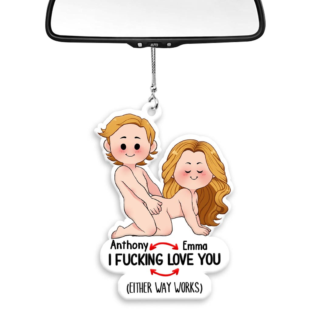 I Love You - gift for husband, wife, boyfriend, girlfriend - Personalized Transparent Car Ornament