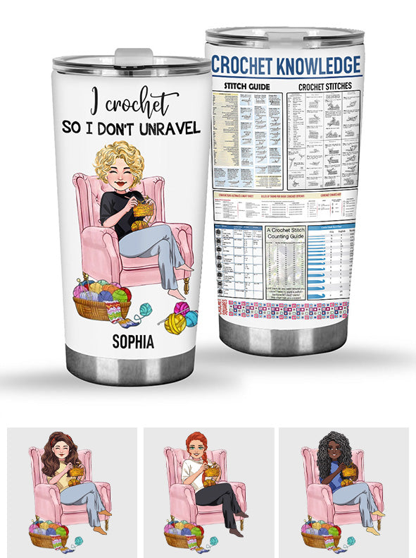 Je crochete pour ne pas défaire mon ouvrage - Gobelet personnalisé au crochet