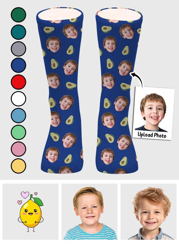 Chaussettes personnalisées pour fils à motif d'icônes amusantes