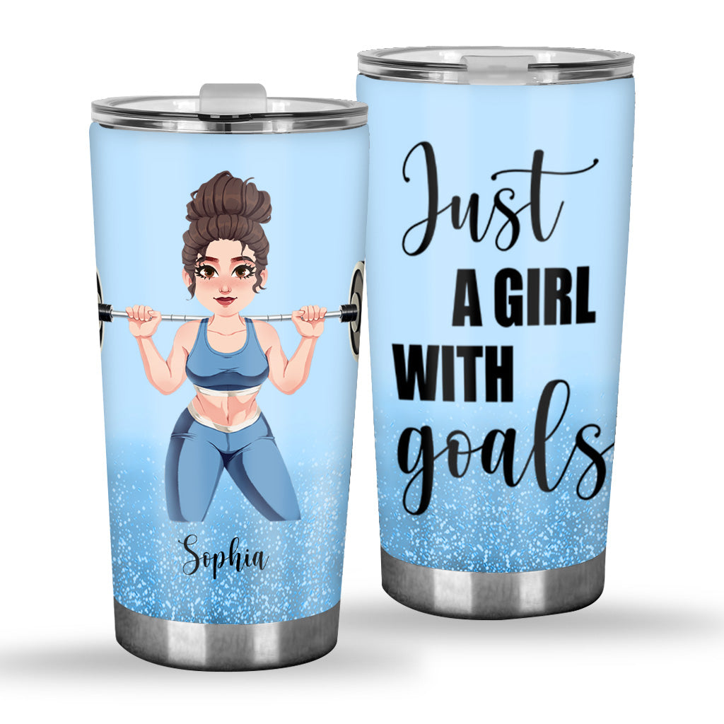 Et elle souleva des poids pour toujours - Gobelet isotherme de fitness personnalisé