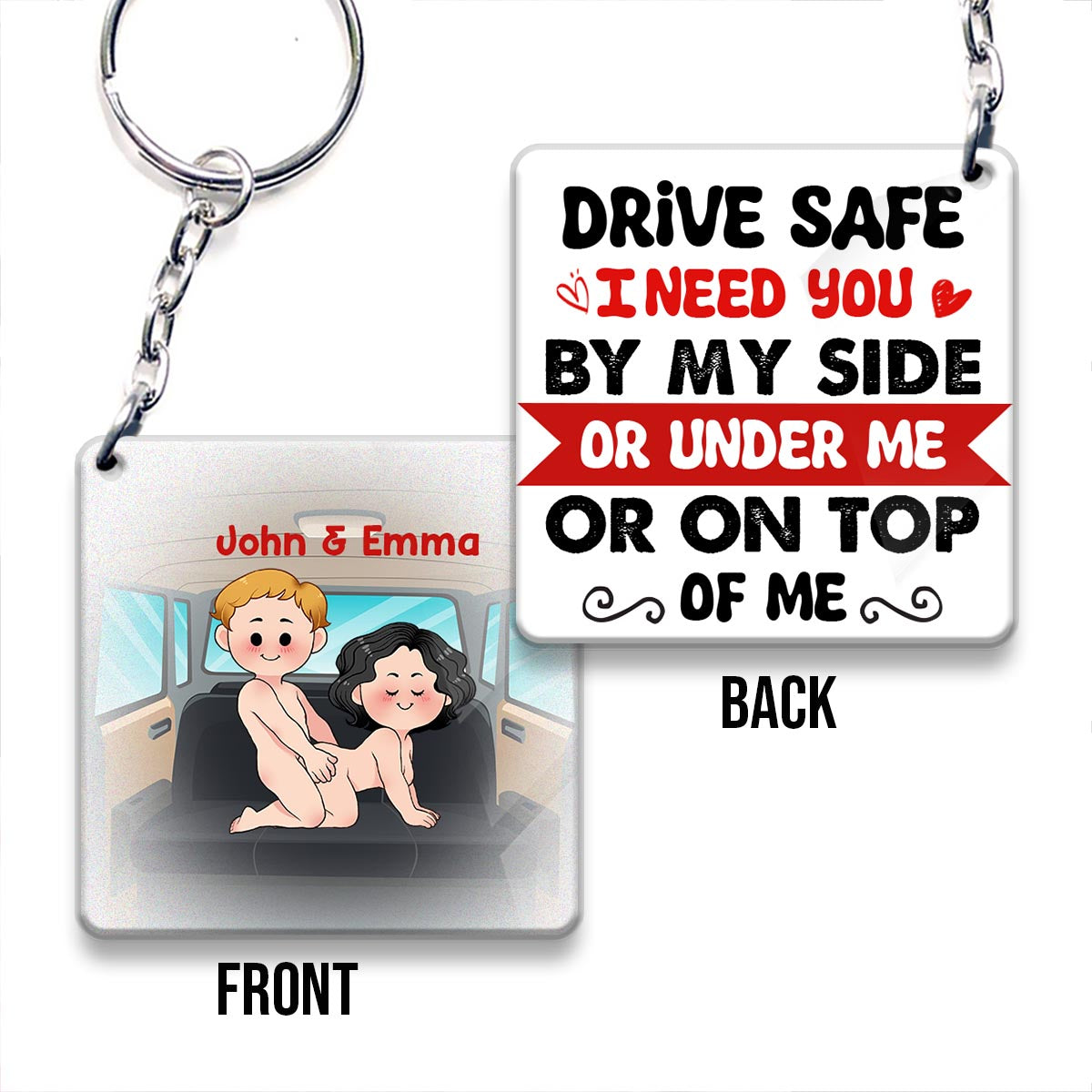 Drive Safe - Personalized Couple Keychain