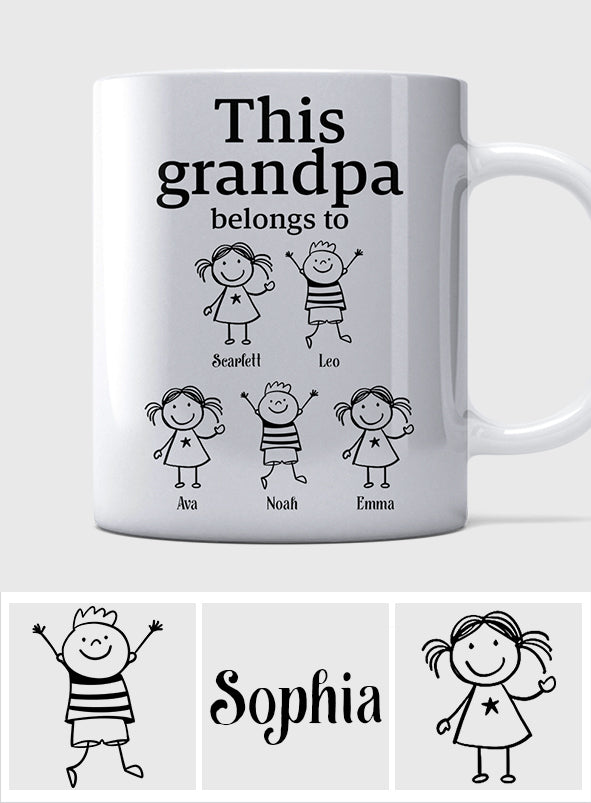 Cette tasse personnalisée pour grand-père appartient à son grand-père.