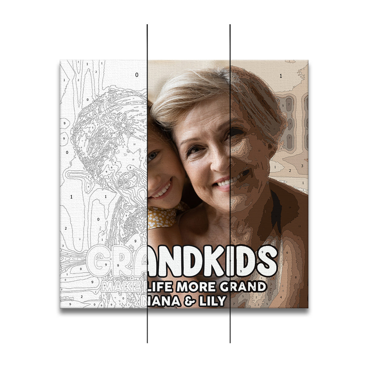 Les petits-enfants rendent la vie plus belle - Kit de peinture par numéros personnalisé pour grand-mère