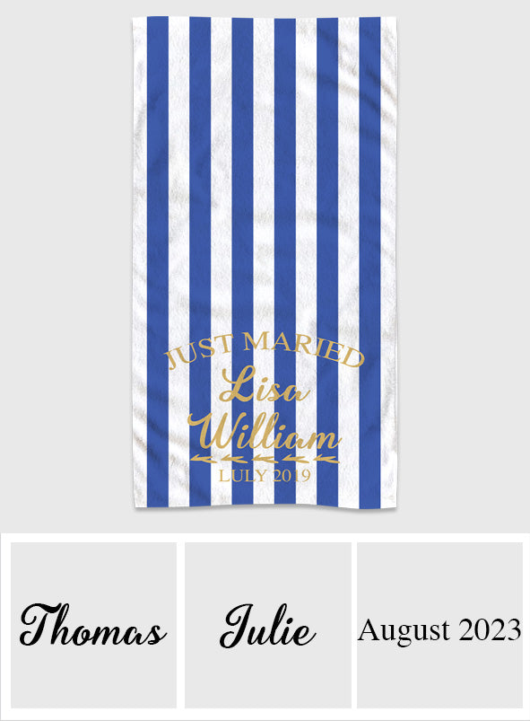Serviette de mariage - Serviette de plage personnalisée pour couple