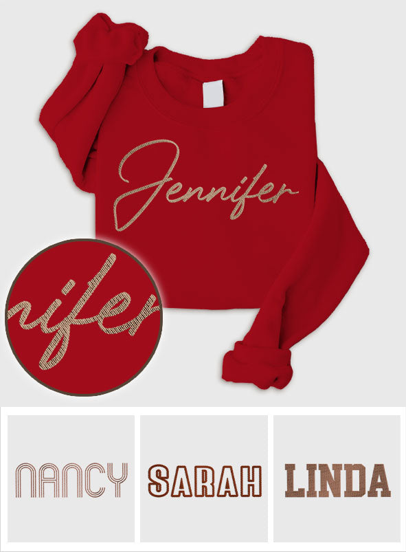 Custom Name - Personalized Aunt Embroidered Sweater