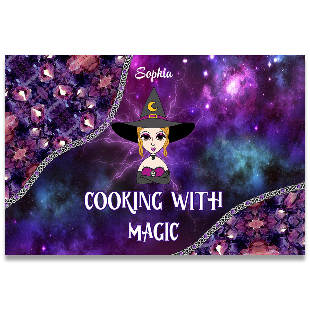 Cuisiner avec magie - Paillasson de sorcière personnalisé