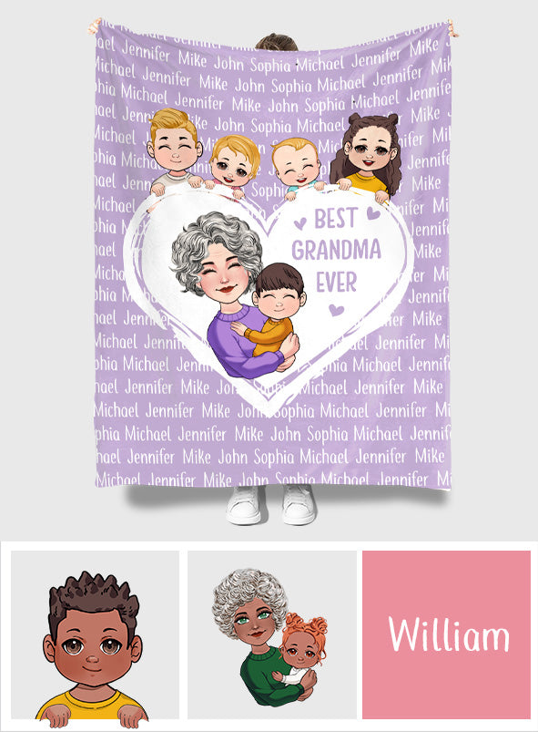 Grandma/Nana/Gigi We Love You - Personalized Grandma Blanket