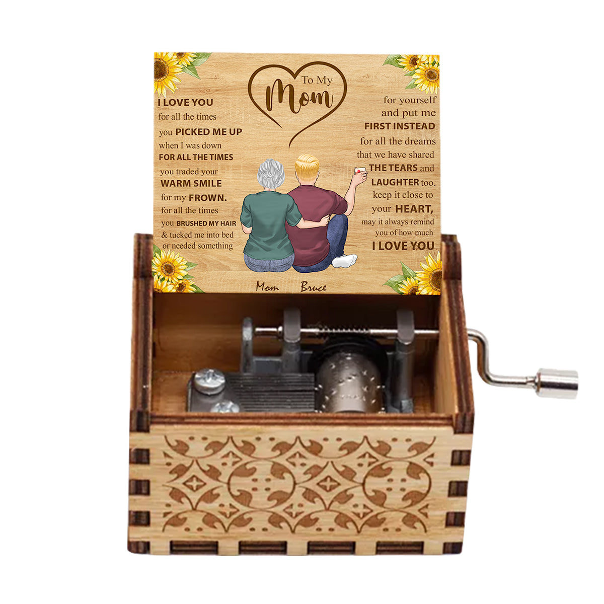 To My Mom - Personalized Mother Hand Crank Music Box