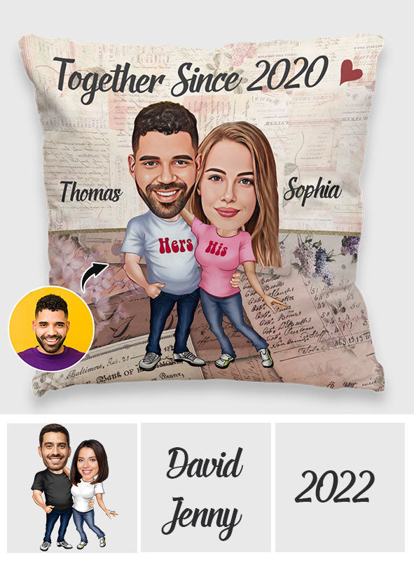 Ensemble depuis - Coussin décoratif personnalisé pour couple