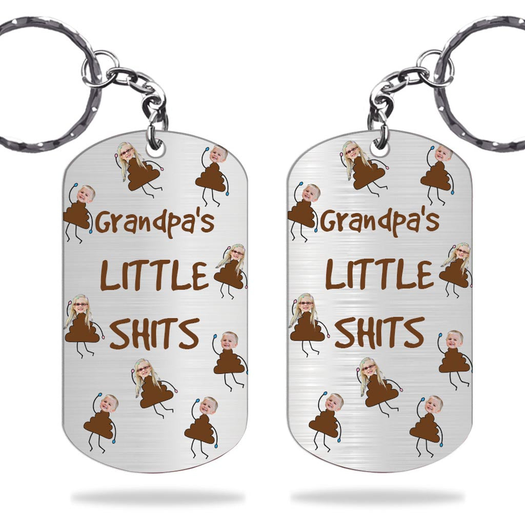 Dad's Little Cuties - Gift for dad, grandpa, mom, uncle, aunt, grandma - Personalized Stainless Steel Keychain