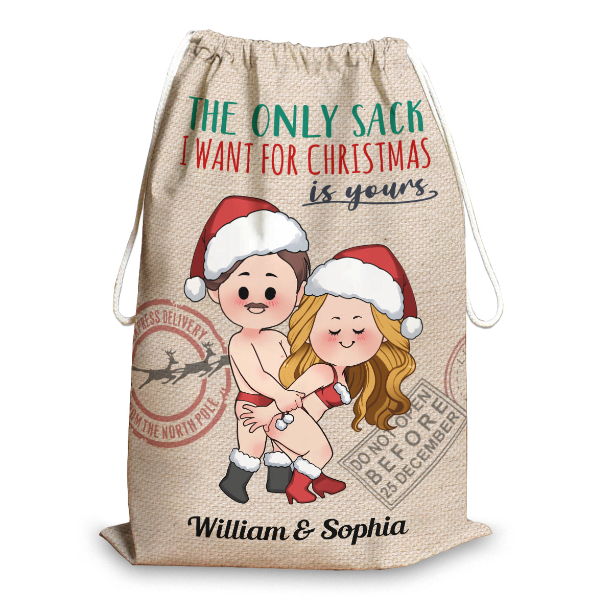 The Only Sacks I Want For Christmas - Personalized Couple Christmas Gift Bag
