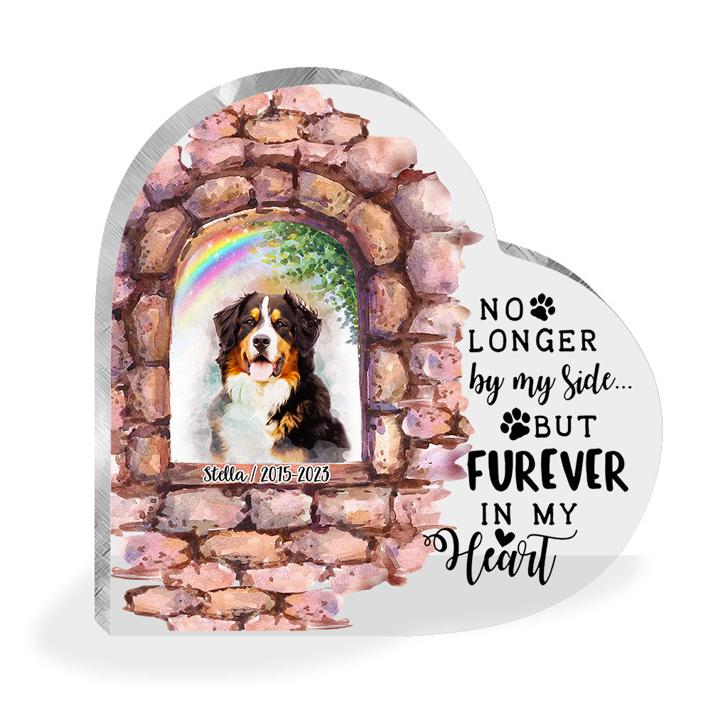 Plus à mes côtés - Plaque acrylique personnalisée pour chien, en forme de chien