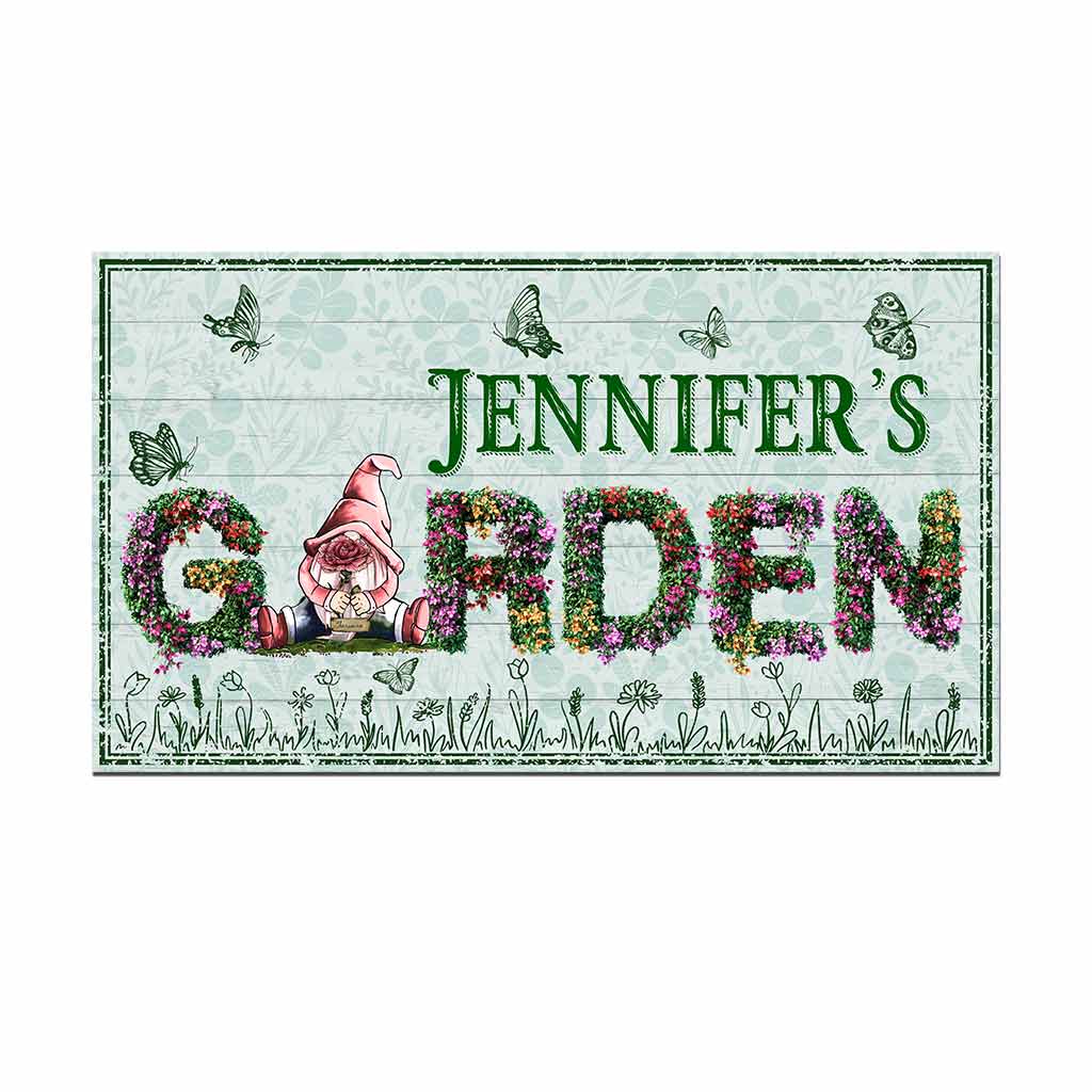 Bienvenue dans mon jardin - Panneau en métal découpé personnalisé pour le jardinage