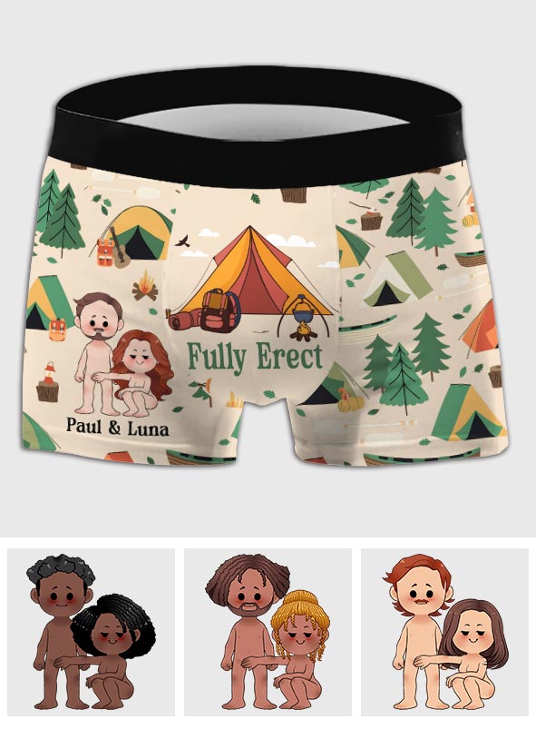 Fully Erect - Personalized Camping Men’s Boxer Briefs