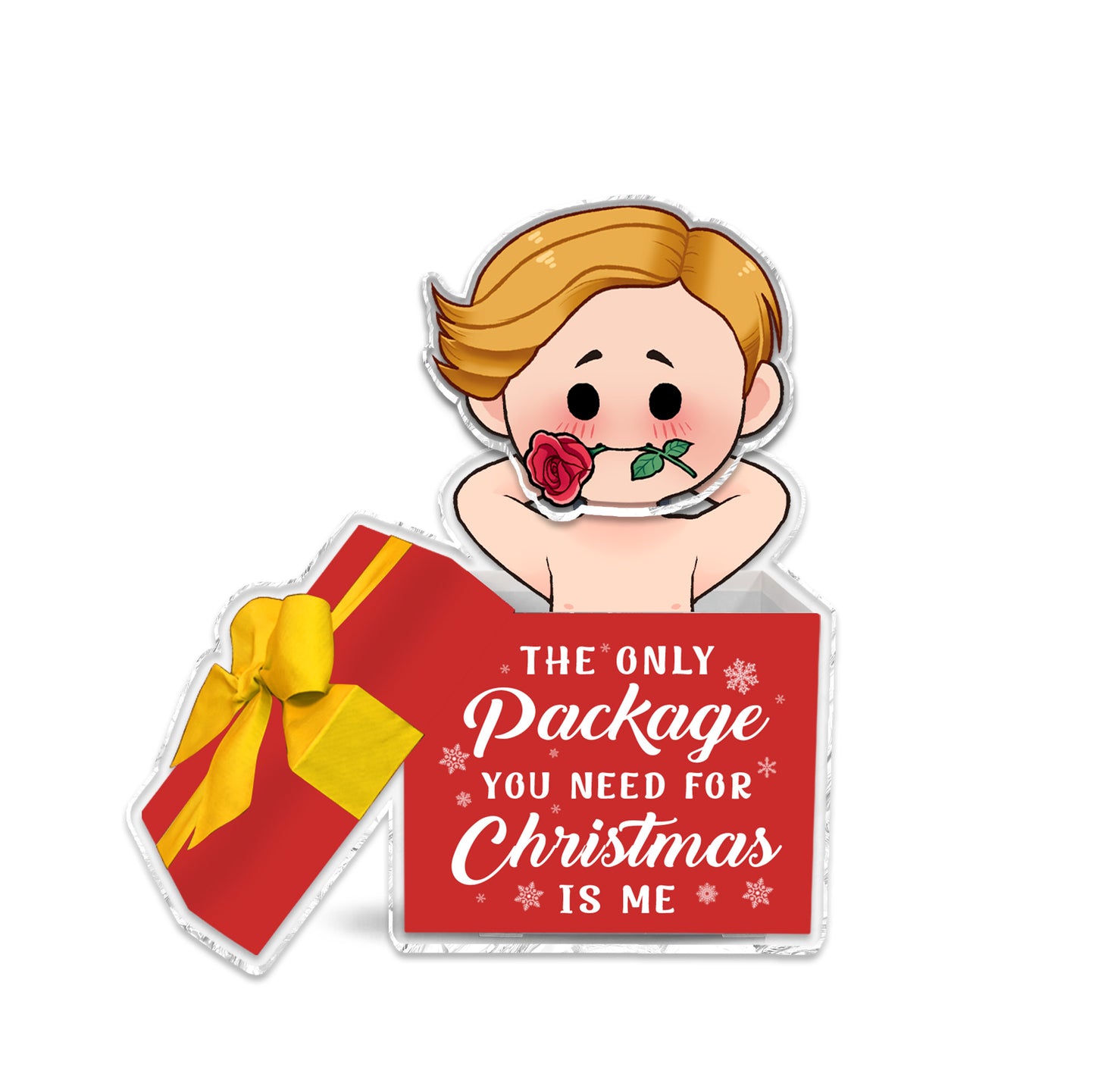 The Only Package You Need For Christmas - gift for husband, wife, girlfriend, boyfriend - Personalized Custom Shaking Head