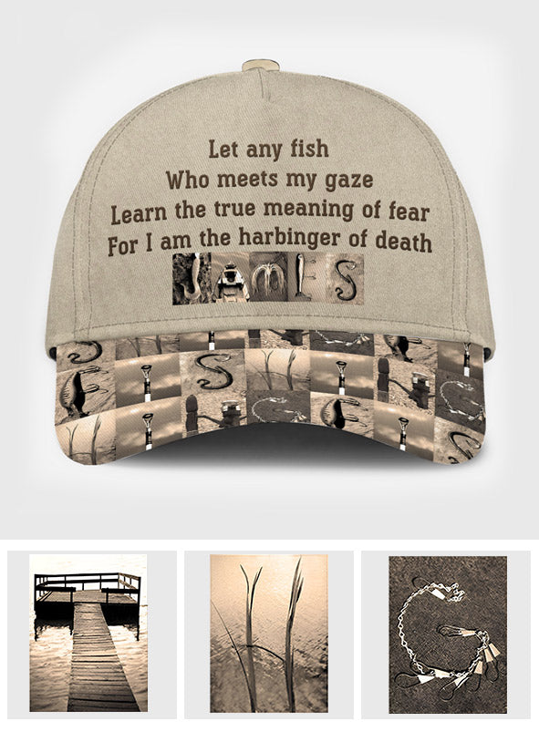 Let Any Fish Who Meets My Gaze Vintage Fishing Alphabet - Personalized Fishing Classic Cap