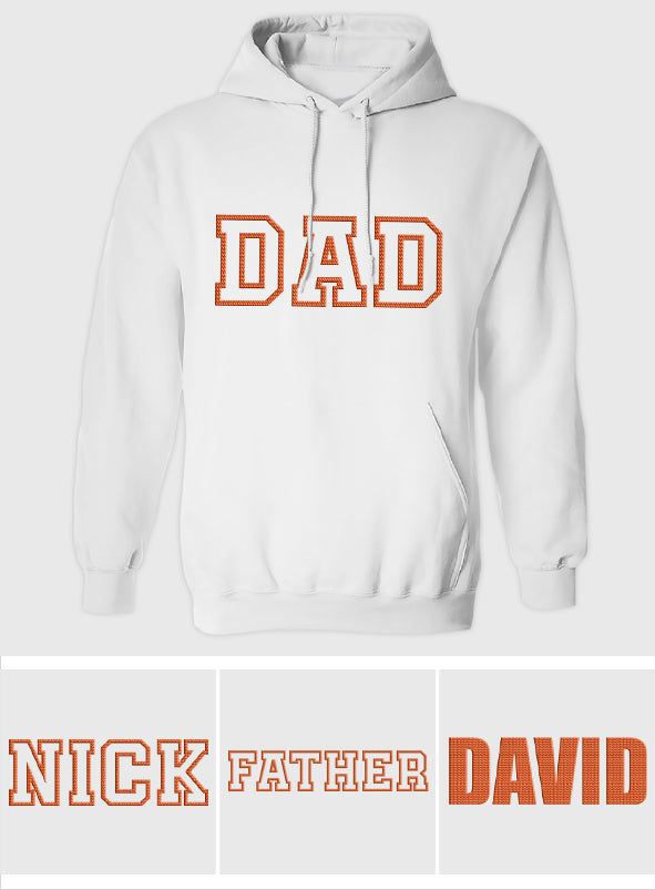 Sweat à capuche brodé personnalisé avec nom - Nom personnalisé pour papa