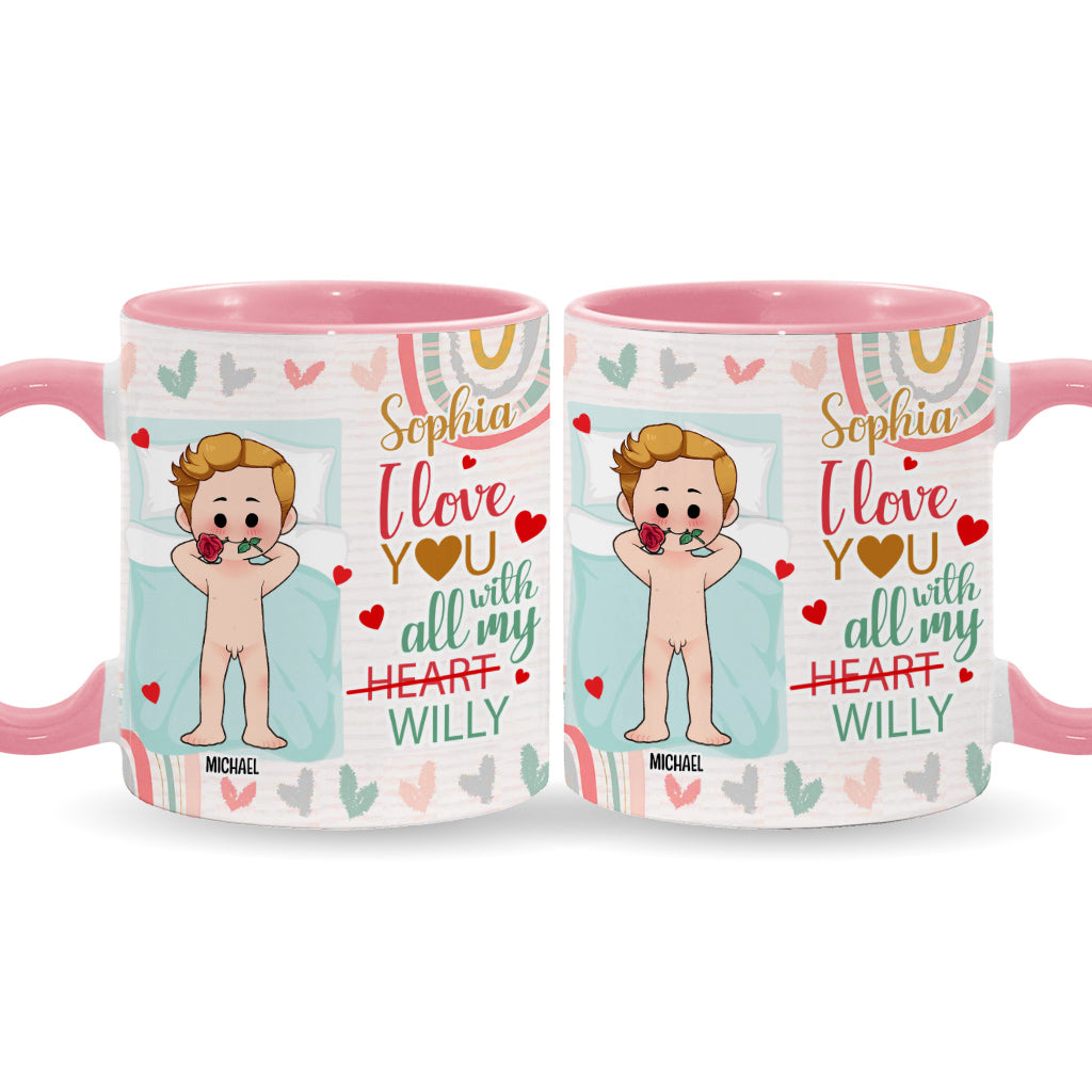 Je t'aime de tout mon cœur - Mug personnalisé pour couple