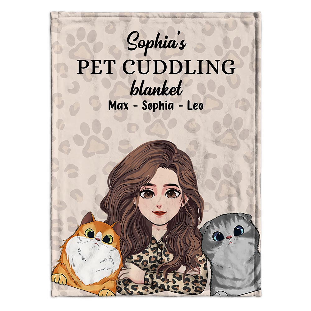 Pet Cuddling blanket - Cat gift for cat lover - Personalized Blanket