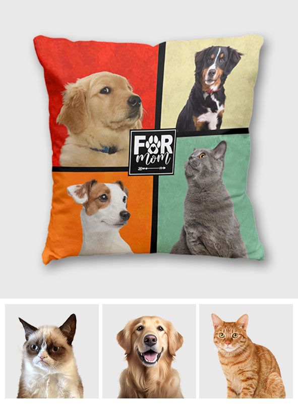 Maman de chien/Maman de chat/Papa à fourrure… - Cadeau pour les amoureux des chiens et des chats - Coussin décoratif personnalisé